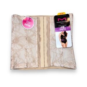 NWT Maidenform Flexees Women's Shapes FIRM Control Waist Trainer Beige Lace Sz M